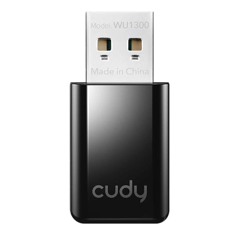 Cudy AC1300 Dual Band Wi-Fi Adapter Supports both 2.4 GHz (up to 400 Mbps) and 5 GHz ( up to 867 Mbps ) ( WU1300S ) | AC_ 1300 WU_ 1300 S__