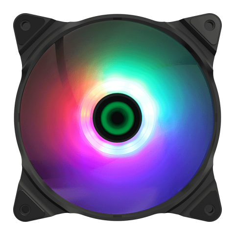 GameMax GMX-FN-12 Rainbow-C2 ARGB Fan – Centre Light Design Aura Sync Compatible Cooling Fan with Dual Power Connectors