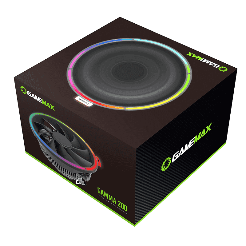 GameMax Gamma 200 RGB CPU Air Cooler | Top-Flow Compact Cooler with Direct-Touch Copper Base & Rainbow ARGB Lighting (GAMMA200)