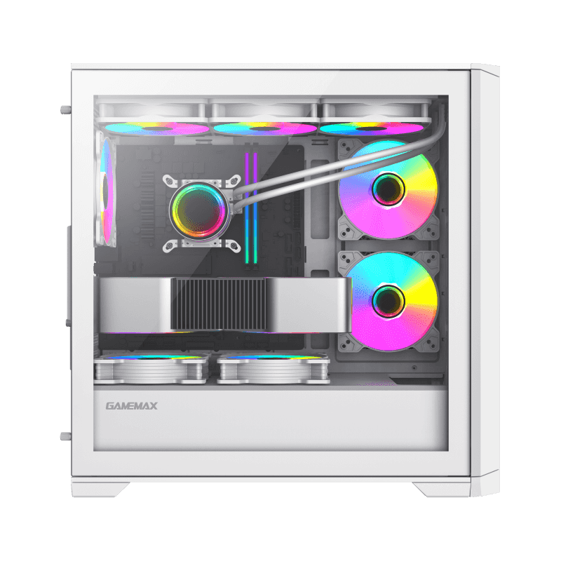GameMax Destroyer TGW White Gaming Case | { Destroyer TGW }