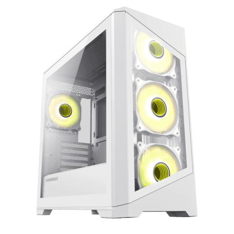 GameMax Destroyer TGW White Gaming Case | { Destroyer TGW }