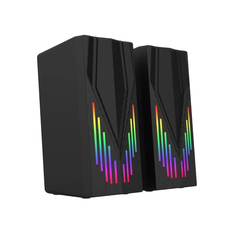 Speaker E-1065 RGB Desktop Speaker Stereo Sound (USB Power / AUX 3.5mm Audio) | 1065