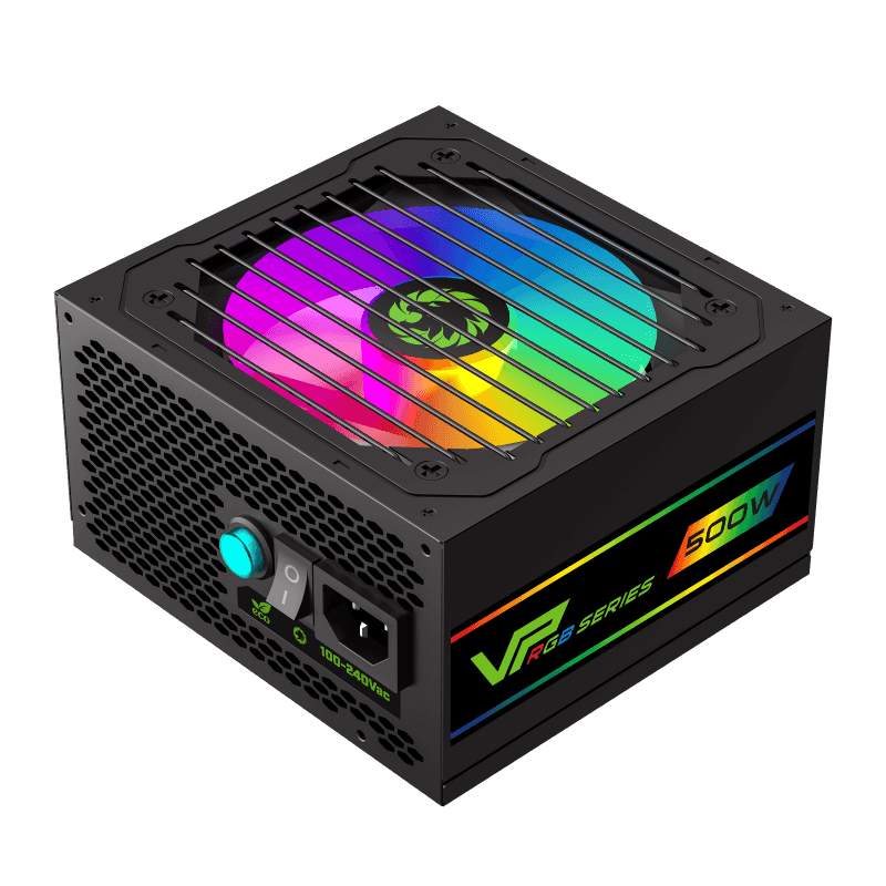 GameMax VP-500-RGB PSU – 500W 80 Plus Bronze Semi-Modular ATX Power Supply with RGB Lighting | { VP_ 500 }