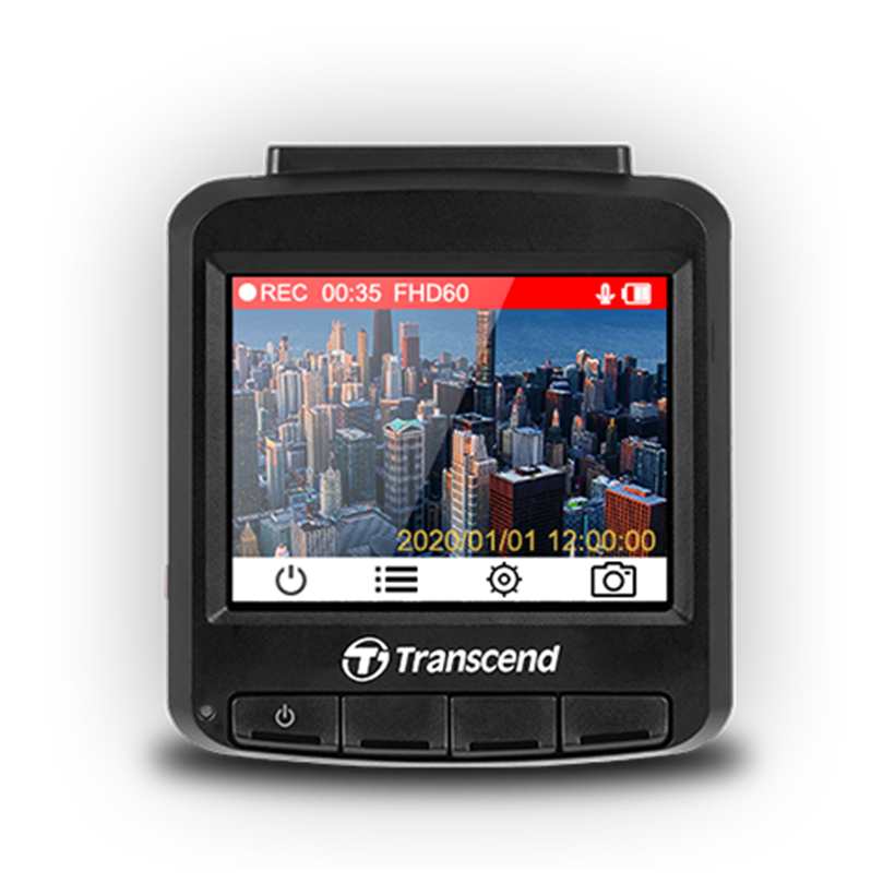 Transcend Dash Cam 250 Front, 2K QHD 1440P Car Camera, 140° Wide-Angle, with Handy Snapshot Button / G-Sensor / Night Vision Loop Recording / Head-Up Display / Wi-Fi GPS / ADAS/ Parking Mode