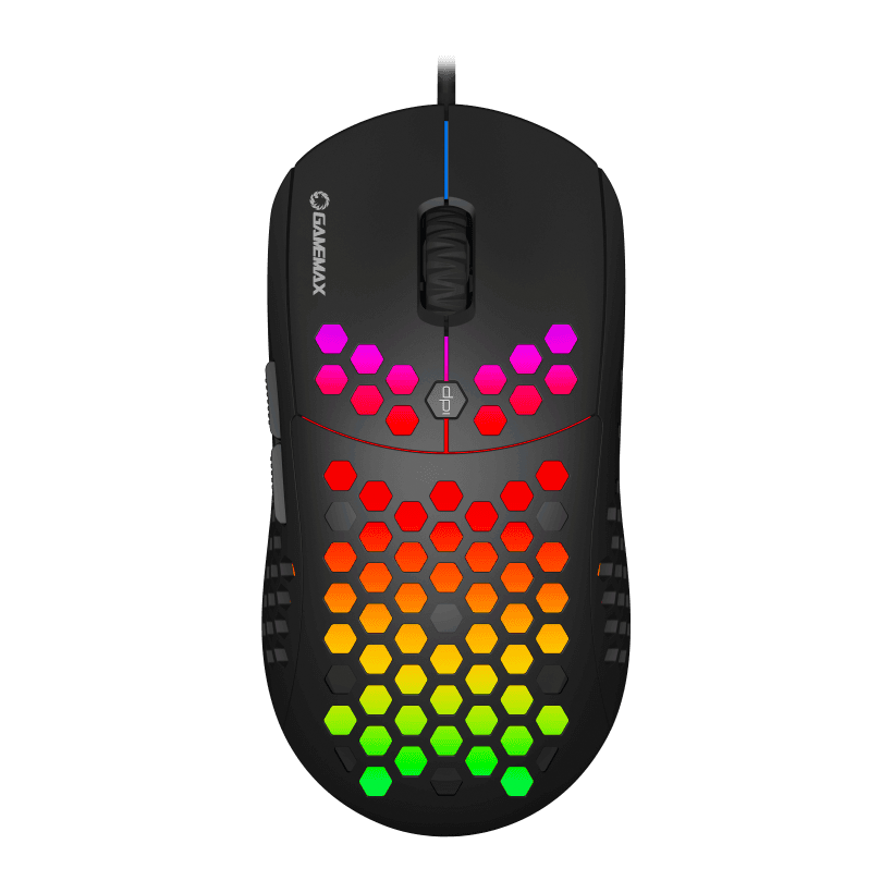 GAMEMAX MG8 RGB Mouse With Comfortable Design And Multi LED Lights And High Definition Optical Tracking Fits Various Devices - Black