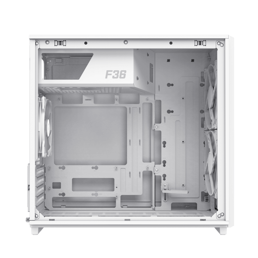 GameMax F36 WH Gaming Case | White Micro-ATX Airflow Tempered Glass Chassis | F36WH