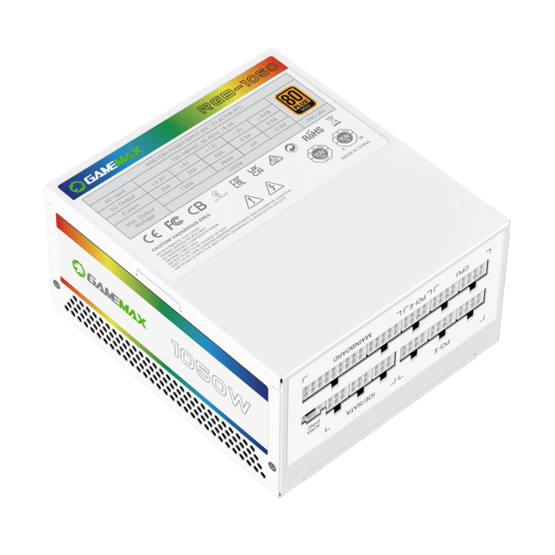 GameMax RGB 1050 PRO WT PSU Power Supply