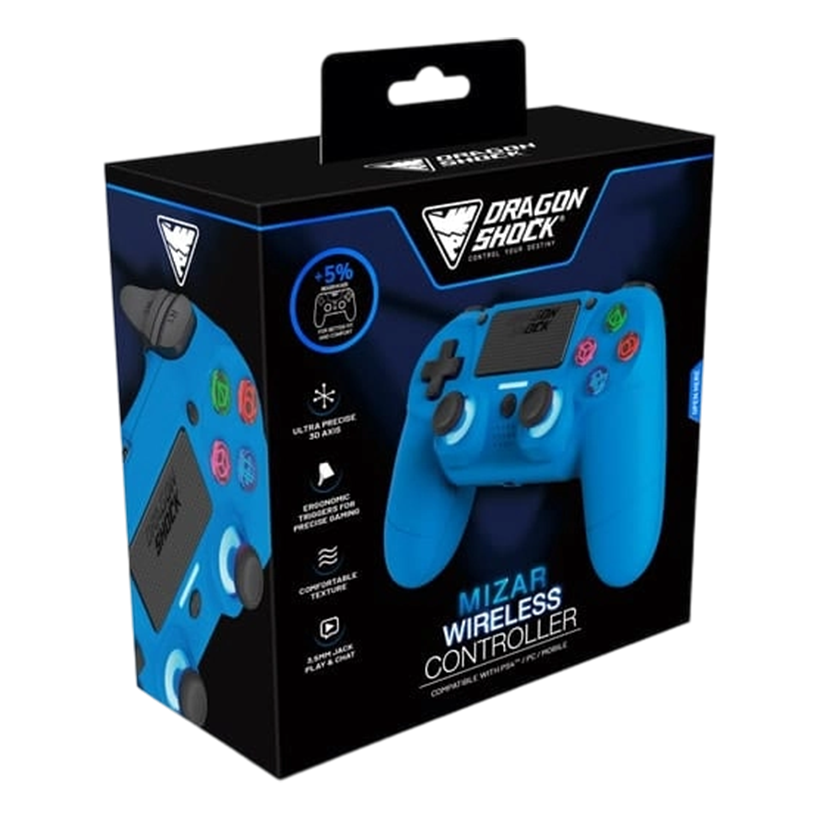 DragonWar Dragon Shock DSCPS4-BL Mizar Controller - Blue Joystick For PS4 / PC / Mobile | DSCPS 4__