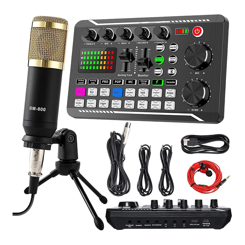 F998 + BM800 Microphone STAND MINI Mixer with Mic Stand | F__ 998 BM_ 800