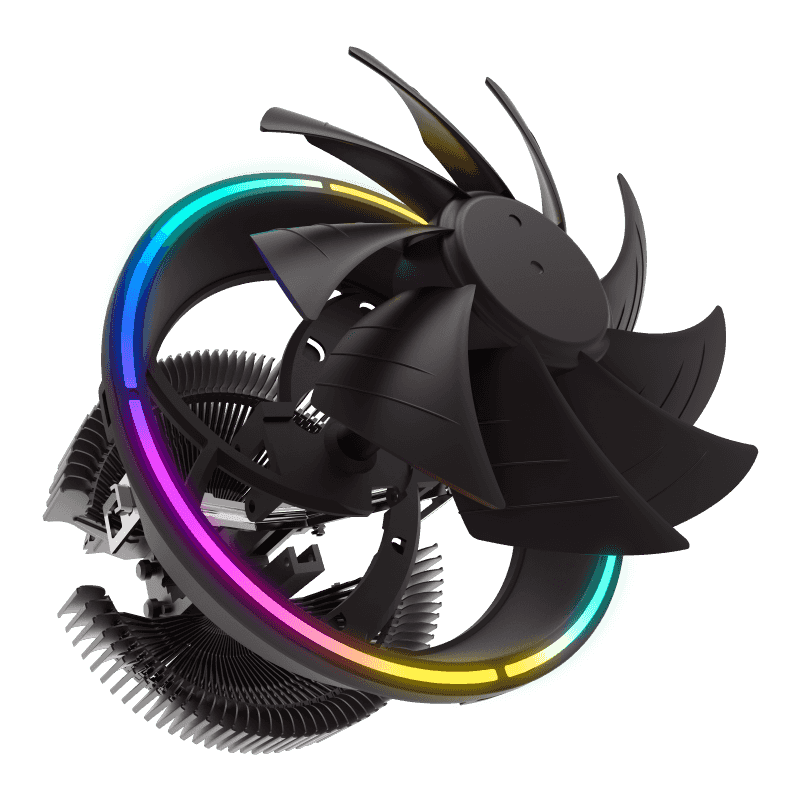GameMax Gamma 200 RGB CPU Air Cooler | Top-Flow Compact Cooler with Direct-Touch Copper Base & Rainbow ARGB Lighting (GAMMA200)