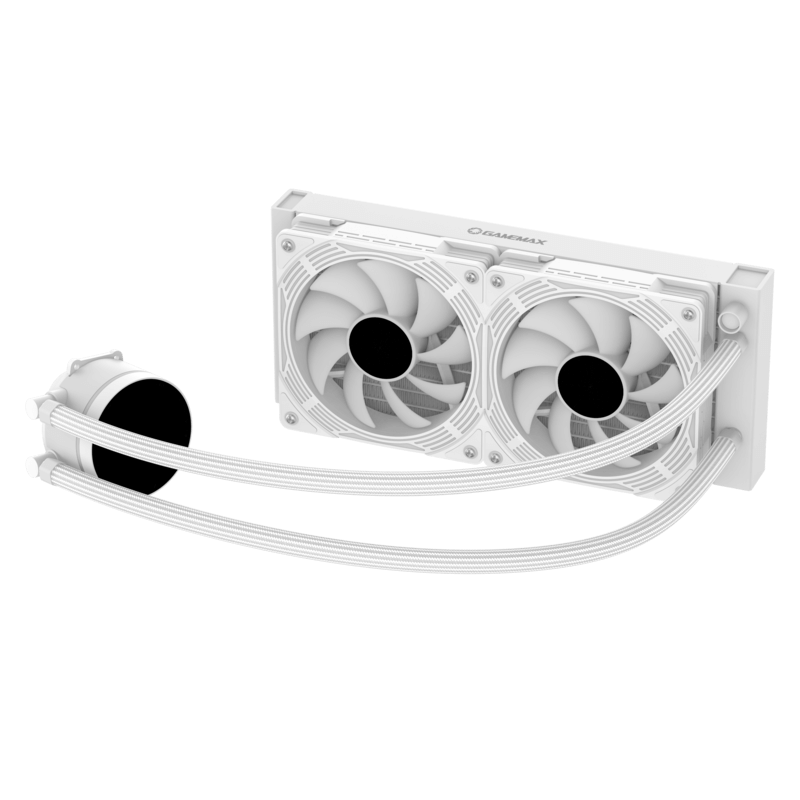 GameMax IceChill 240V WT ARGB Liquid Cooler | 240mm AIO Cooling System with 250W TDP, Rotatable Pump & Dual PWM Fans