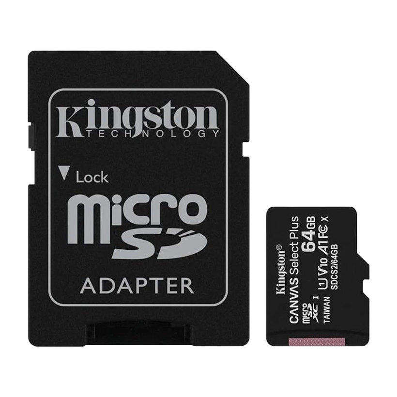 Kingston Canvas Select Plus 64GB microSD Memory Card (SDCS3/64GB)
