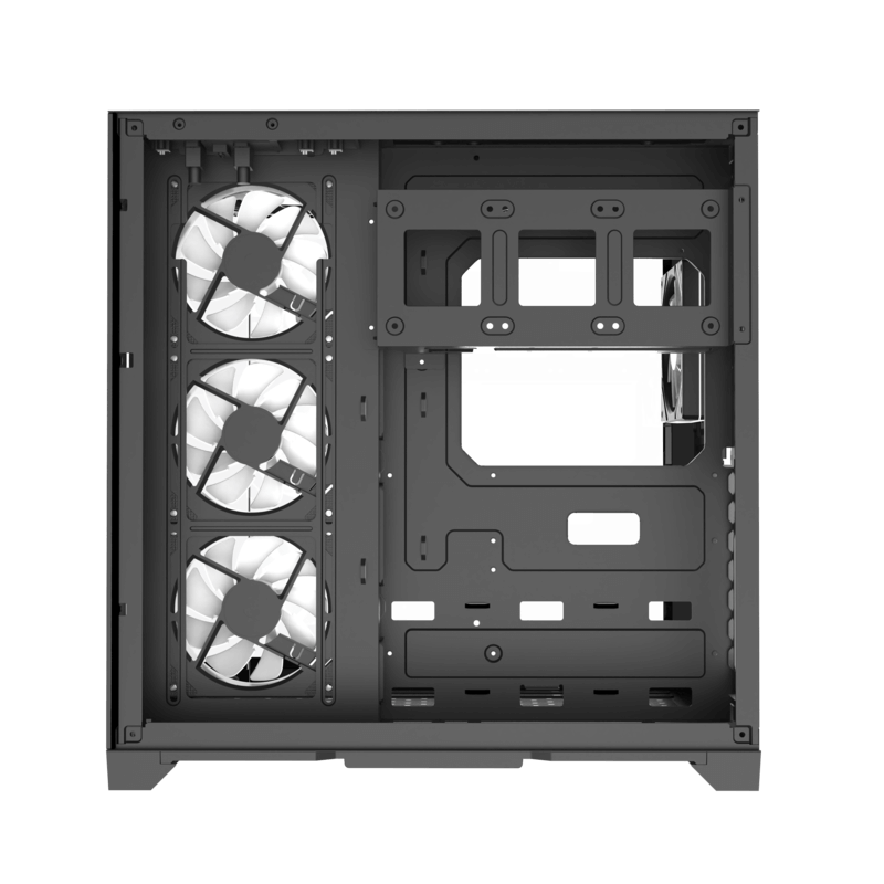 GameMax HYPE-A Black Case 270° Panoramic Triple Glass ARGB Gaming Chassis