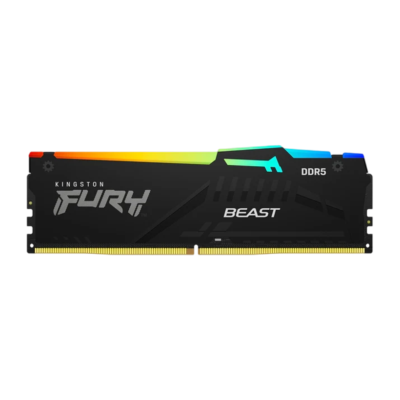 Kingston Fury Beast RGB 16GB 6000MT/s KF560C36BBE2A-16 DDR5 CL36 Desktop Memory | AMD Expo | Single Module |  Style and High-end Performance