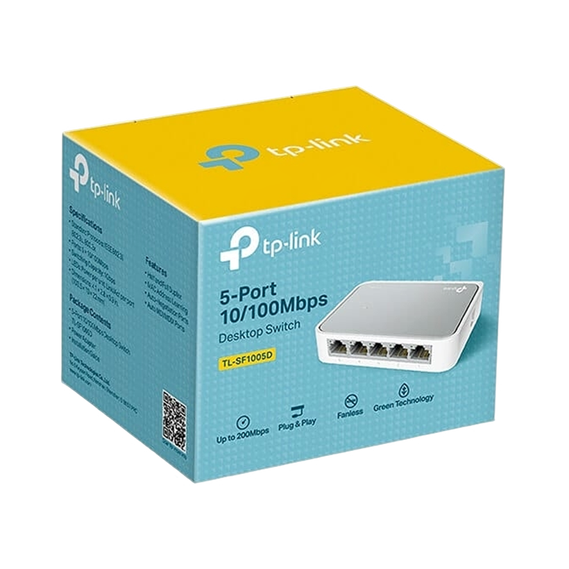 TP-LINK Desktop Switch 5-Port 10/ 100Mbps Fast Ethernet Switch TL-SF1005D, Fanless Quiet Model by TPLINK | TL_ SF_ 1005D