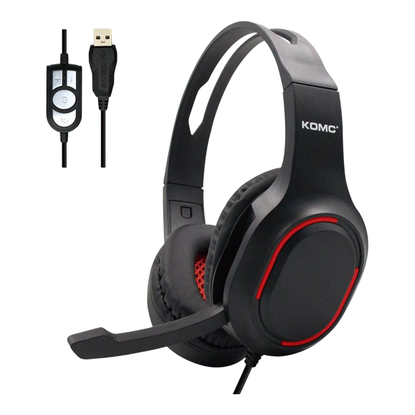 KOMC KM999 Wired USB Gaming Headset Black
