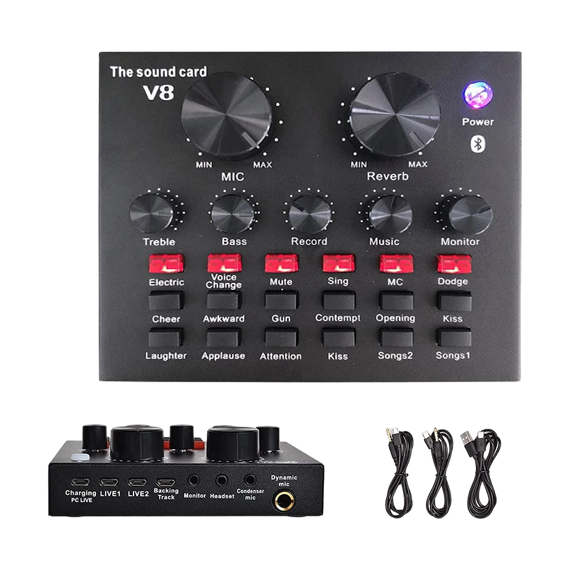 Condenser Mic V8 + BM800 Microphone with Mixer | V8_ BM_ 800