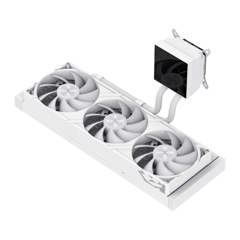 GameMax GLACIER 360 LCD WH RGB Liquid CPU Cooler – 360mm AIO with 3.95" LCD Display & 330W TDP Cooling | GLACIER 360