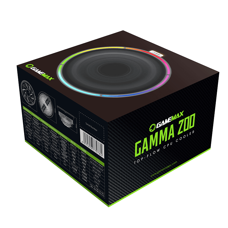 GameMax Gamma 200 RGB CPU Air Cooler | Top-Flow Compact Cooler with Direct-Touch Copper Base & Rainbow ARGB Lighting (GAMMA200)