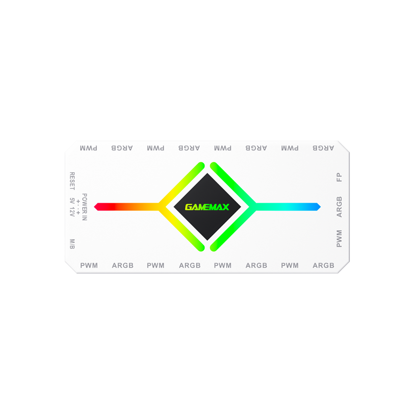 GameMax V4.0 ARGB HUB PWM WH – 5V Addressable RGB & PWM Fan Control Hub