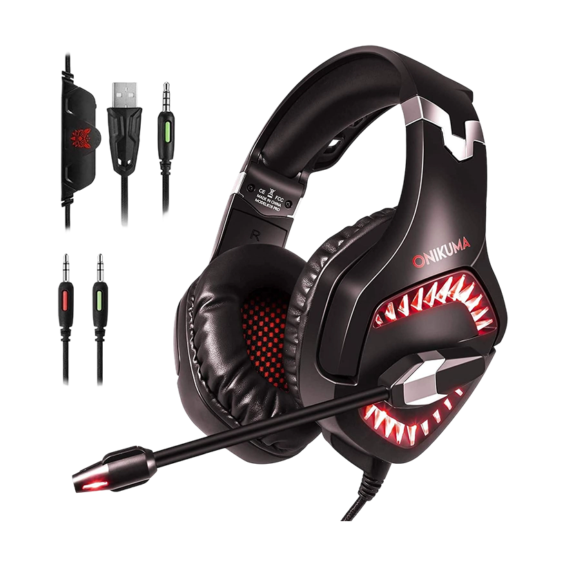 Onikuma K1B PRO Gaming Headset | 7.1 Virtual Surround Sound | Noise Cancelling Microhpone| PC / PS4 / XBOX ONE/MOBILE