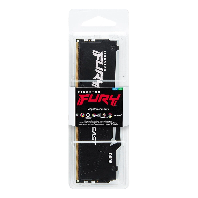 Kingston Fury Beast RGB 16GB 6000MT/s KF560C36BBE2A-16 DDR5 CL36 Desktop Memory | AMD Expo | Single Module |  Style and High-end Performance