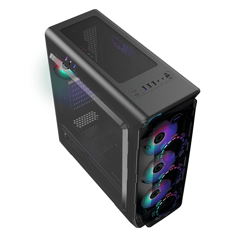 GameMax Starlight FRGB BK Gaming Case – Mid-Tower RGB Airflow Chassis | Starlight FRGB BK_