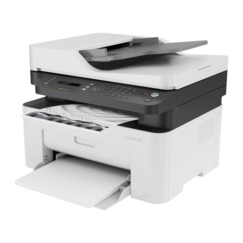 HP Printer LaserJet MFP 137fnw Print, Copy, Scan, Fax, Duplex, Mono printing 1200 x 1200 DPI 21 ppm A4 Wi-Fi & Ethernet LAN | { HP_ MFP 137_ fnw }