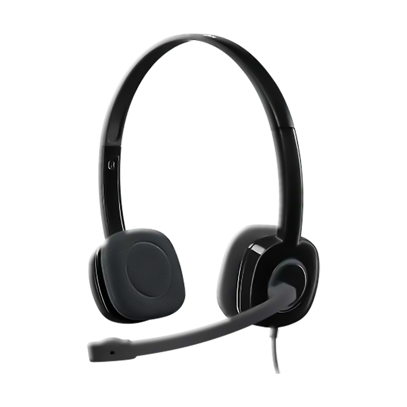 Logitech H151 Wired Headset, Analog Stereo Headphones with Rotating Noise-Cancelling Microphone, 3.5 mm Audio Jack, In-Line Controls | H__ 151