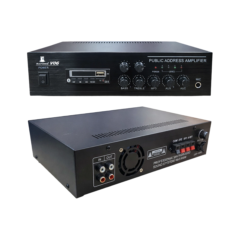 Amplifiers AVCROWNS V-06 60W Public Address (PA) Mixer Amplifier | { V- 06_ 60W } Two Zones