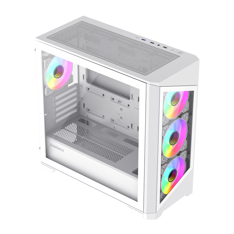 GameMax Destroyer TGW White Gaming Case | { Destroyer TGW }