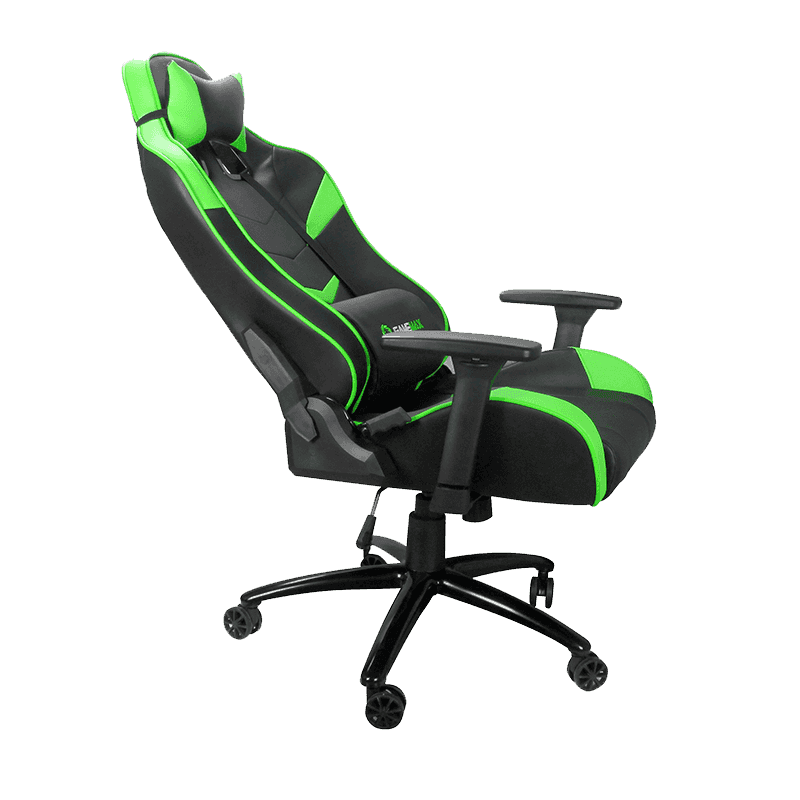 GAMEMAX GCR08 GREEN High Quality PU Leather Black/Green Gaming Chair, Rocking Range 0 - 180 degree, Butterfly Mechanism Type |