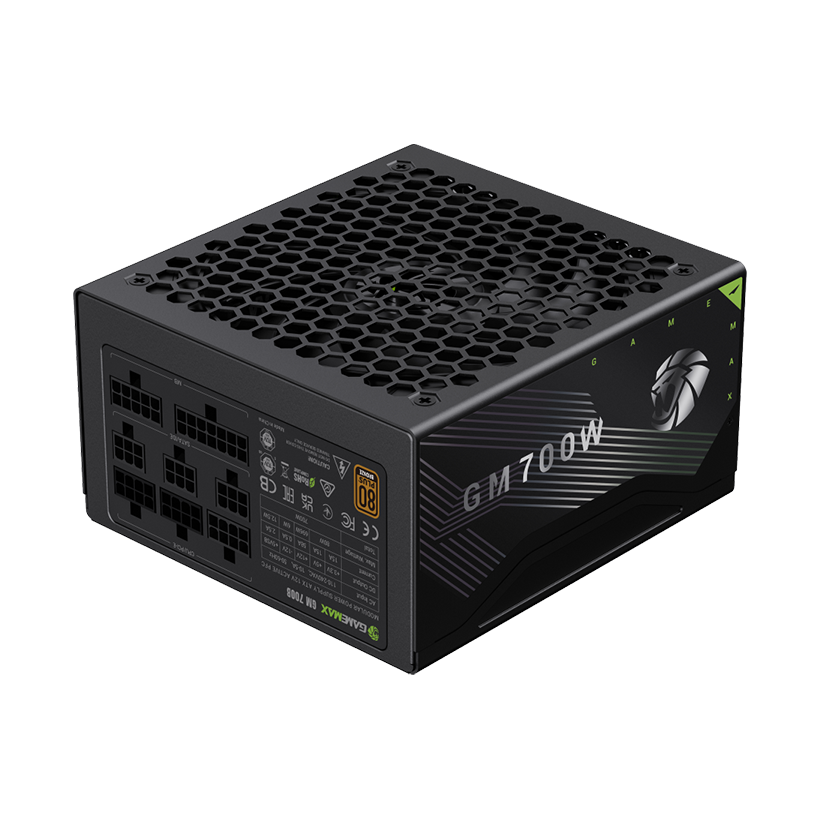 GameMax GM 700B 80 Plus Bronze Power Supply | 700W PSU with Active PFC, 140mm Silent Fan & Multi-Protection Safety (GM700B)