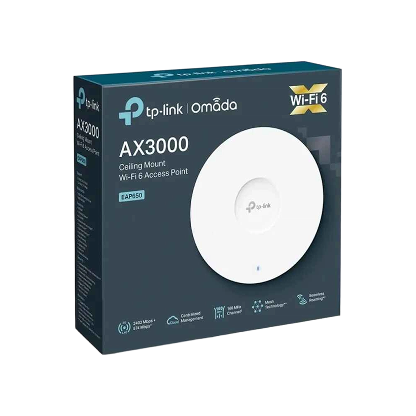 TP-Link Omada EAP650 AX3000 Ceiling Mount WiFi 6 Access Point | EAP 650 AX_ 3000