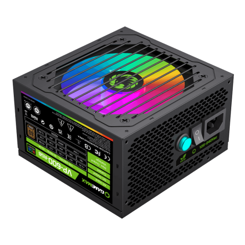 GameMax VP-600-RGB PSU – 600W 80 Plus Certified ATX Power Supply with RGB Lighting & Value Performance Design | ( VP_ 600 )