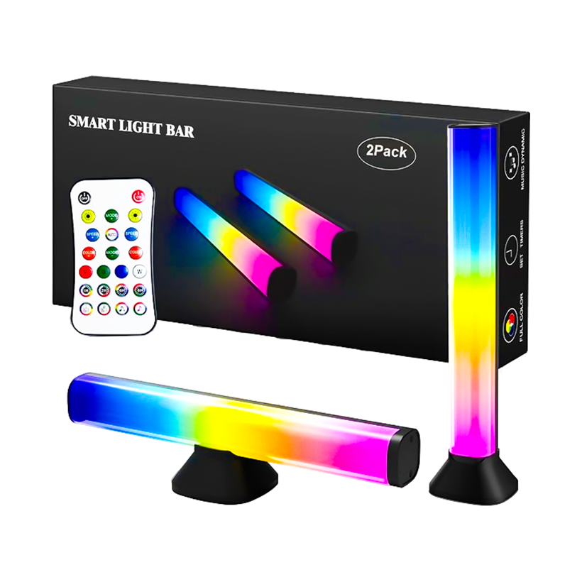 Desk Atmospher Lamp, Smart RGB LED Light Bars 2-Pack for Games, Movies & Music Sync, 46 Scene Modes, Easy Install