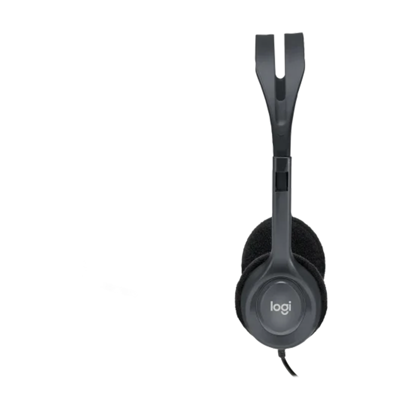 Logitech H111 Wired Stereo Headset On Ear Headphones With Mic Black - Black ( H 111  )