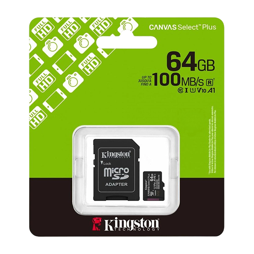 Kingston Canvas Select Plus 64GB microSD Memory Card (SDCS3/64GB)